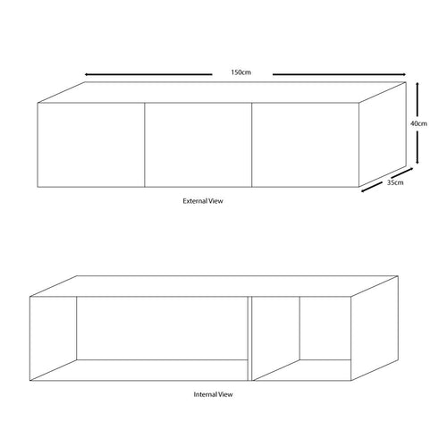 TV bench with doors, white