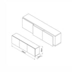 Floating Tv Bench L150cm x H40cm X D35cm Ready Assembled