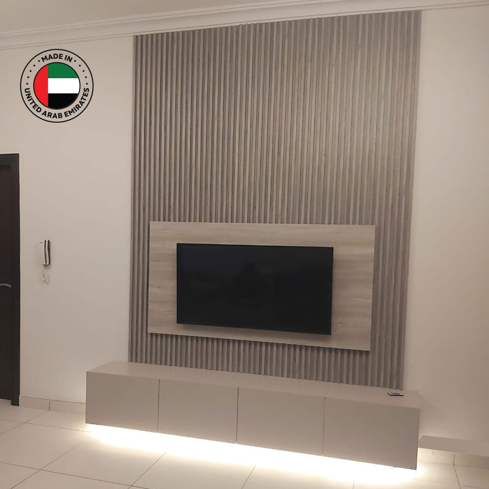 Grey TV Media Wall 200cm x 240cm