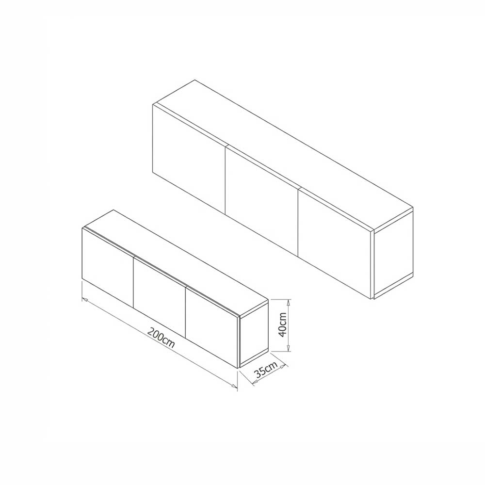 Floating Tv Bench L150cm x H40cm X D35cm Ready Assembled