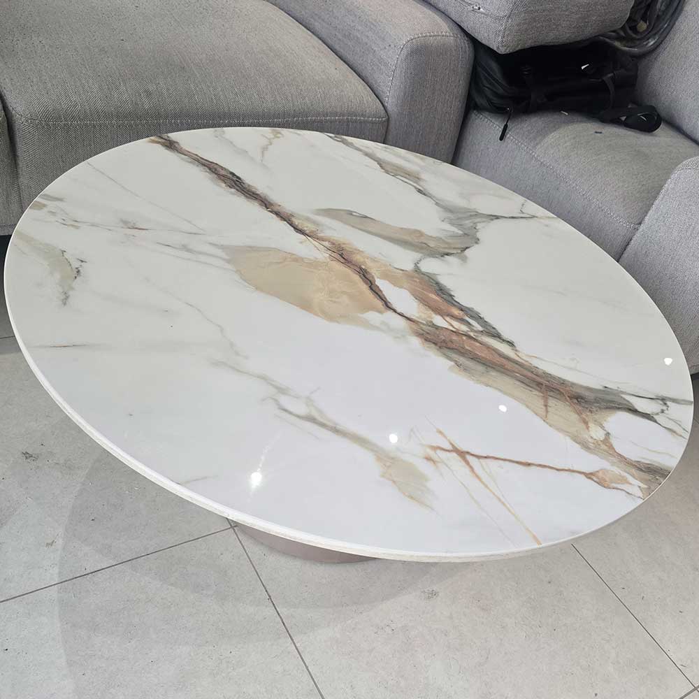 Voyager Coffee Table With Rose Gold Base