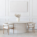 Sahara 200cm 6 Seater Marble Dining Table With solid Wood Base