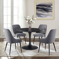 Black Solid Marble Dining Table 90cm Round