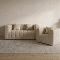 Marshmallow Sculpted Bouclé Sofa in a modern Dubai living room.