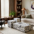 Calcutta Viola marble coffee and lamp tables