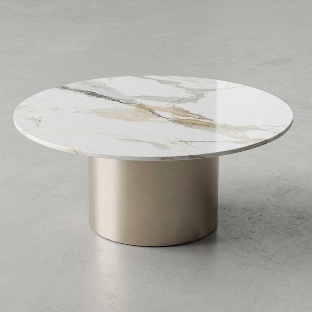 Voyager Coffee Table With Rose Gold Base