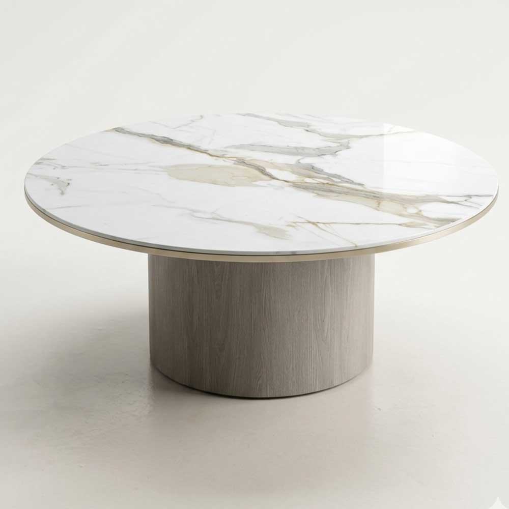 Voyager Coffee Table With Wooden Base