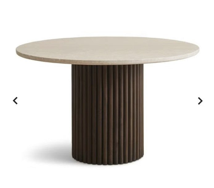 London 4 seater dining table marble - cream brown